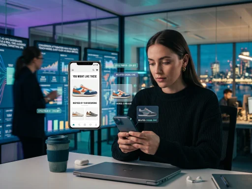 Consumer browsing smartphone feed with dynamic retargeting ads for recently viewed products (AI Generated Image)