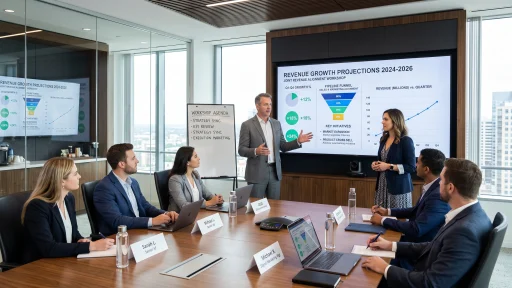 Sales and marketing leadership team discussing joint revenue alignment metrics (AI Generated Image)