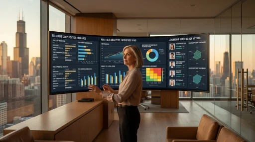 Senior marketing director reviewing executive compensation and portfolio metrics (AI Generated Image)