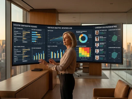 Senior marketing director reviewing executive compensation and portfolio metrics (AI Generated Image)