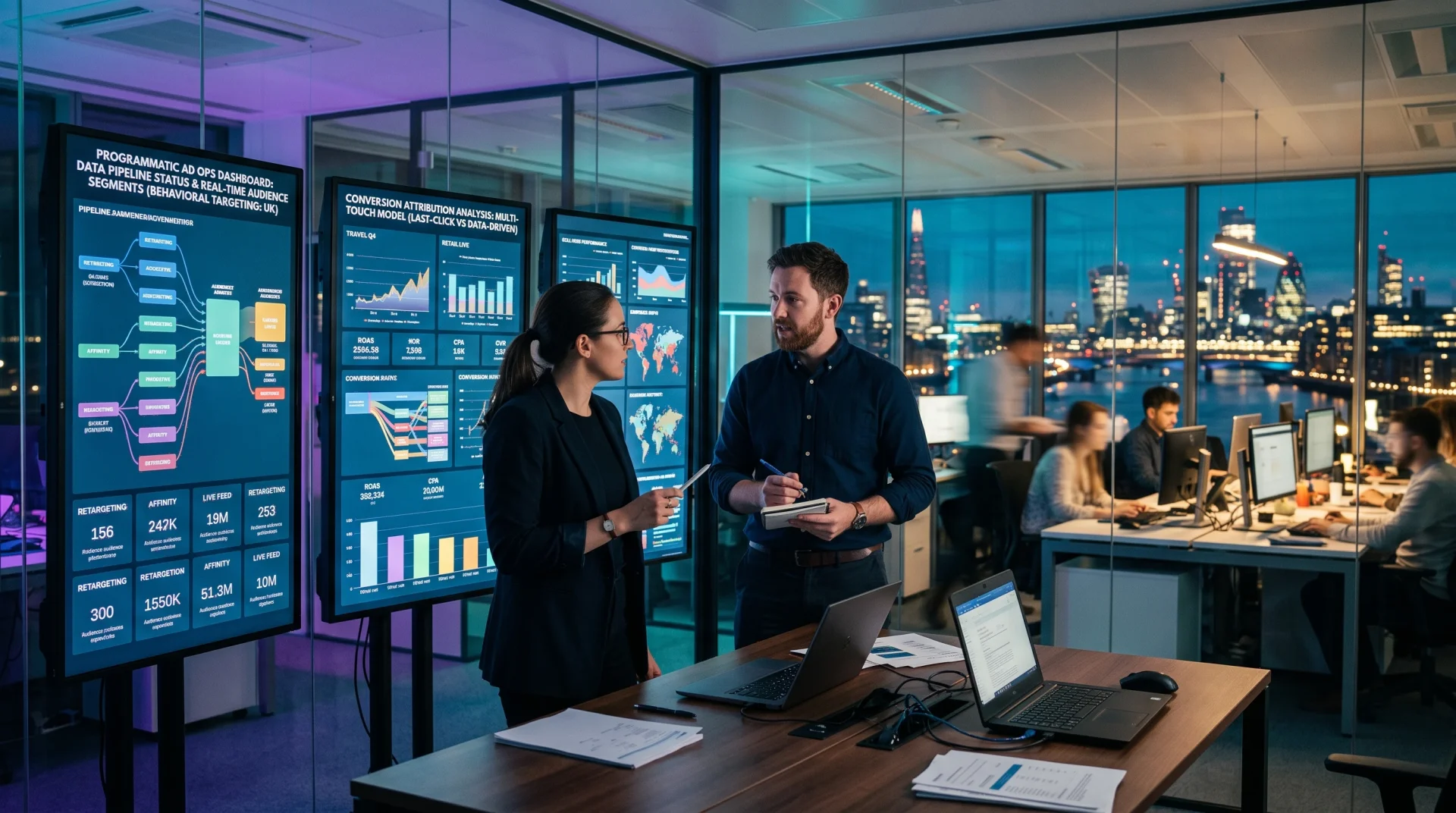 Ad operations director monitoring programmatic behavioural audience targeting pipelines (AI Generated Image)