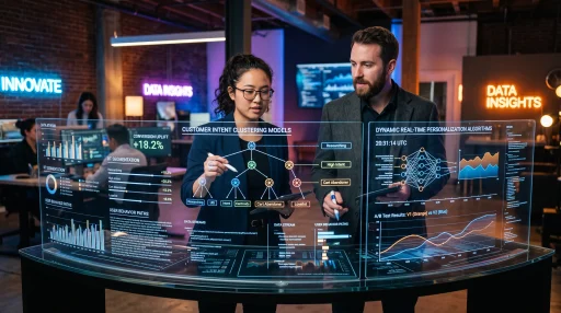 Marketing strategist analyzing customer intent telemetry and real-time personalization algorithms (AI Generated Image)